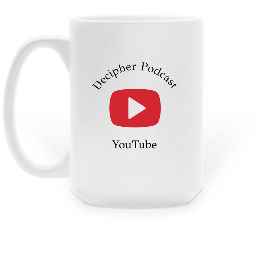 Caffeine & Crime Scene Mug, a White Large Coffee Mug (back-view)