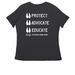 Kansas City Pig Rescue Network, a Dark Grey Heather Women's Relaxed V-Neck Tee (back-view)