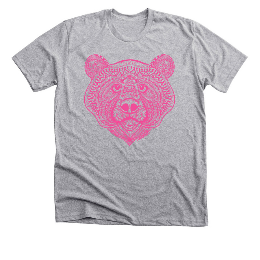 Lazy Bear Ornate Bear Tee - PRIDE, a Athletic Heather Premium Unisex Tee