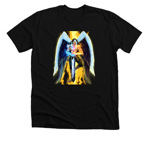 Swords up! Shields up! Divine Father&nbsp;, a Solid Black Blend Premium Unisex Tee