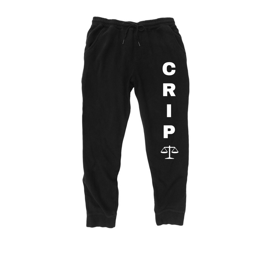 Crip the Pants, a Black Midweight Fleece Joggers