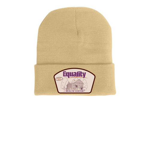 "Since 1974" Emblem Beanie, a Camel Printed Cuffed Beanie