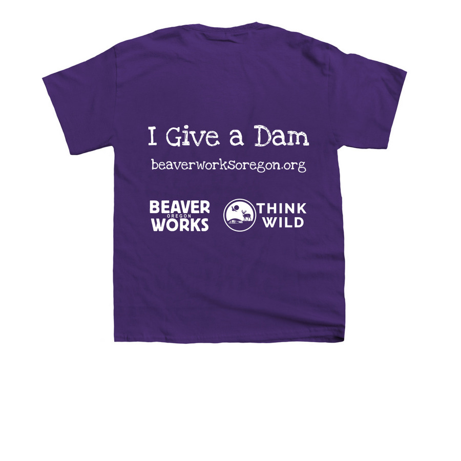 Beaver Works Oregon, a Purple Youth Unisex Tee (back-view)