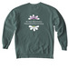 Naupaka (front + back, white font), a Blue Spruce Comfort Colors Crewneck Sweatshirt (back-view)
