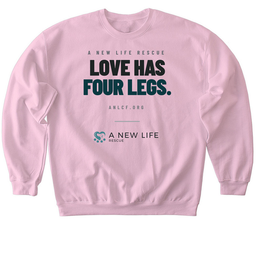 Love has four legs, a Light Pink Softstyle Crewneck Sweatshirt