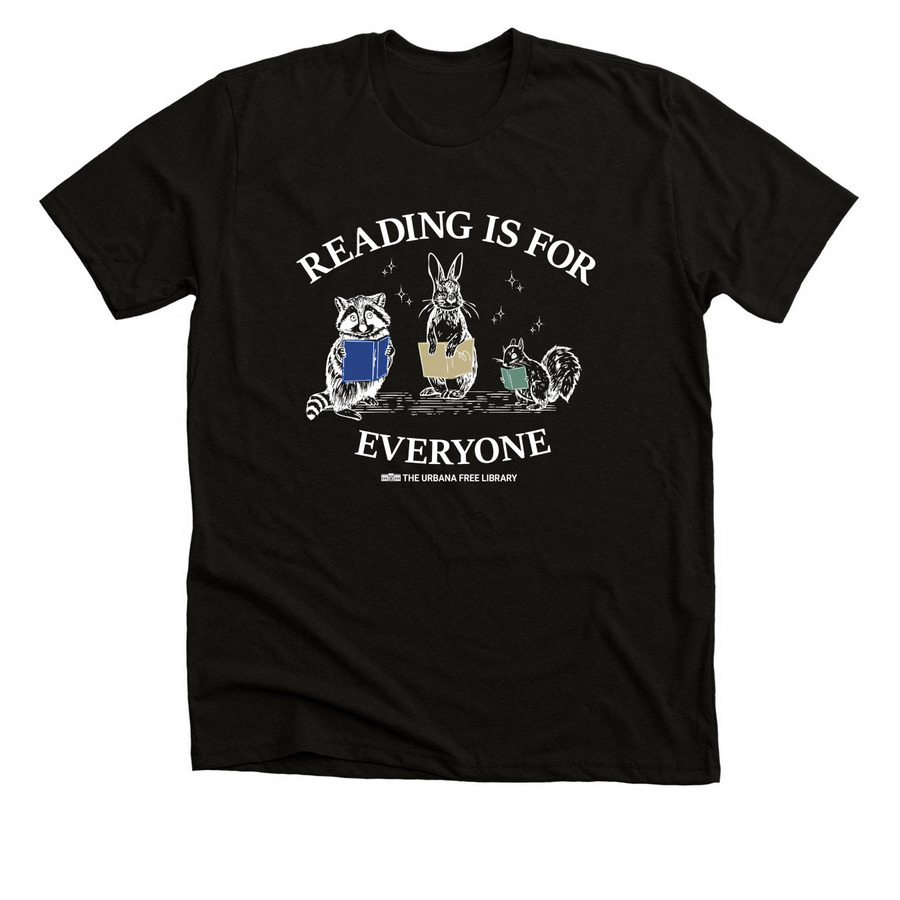 Reading is for Everyone - White, a Black Heather Premium Unisex Tee