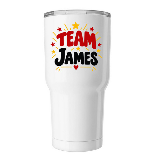 Fight For James Tumbler, a White Insulated Tumbler