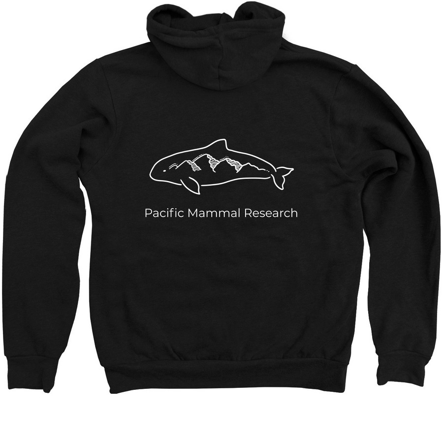 Dark color zip hoodie - porpoise, a Black Zip Up Hoodie (back-view)
