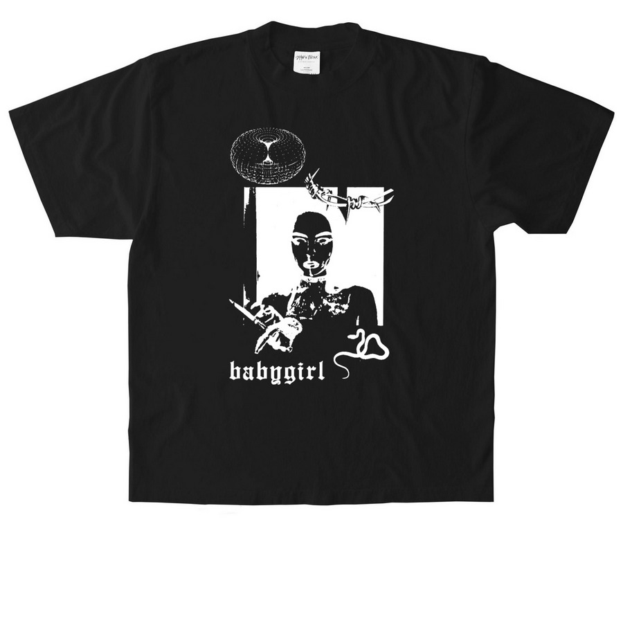 + babygirl +, a Black Heavyweight Garment Dye Tee