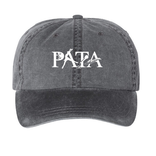 Baseball Hats, a Black Printed Pigment Dye Baseball Cap
