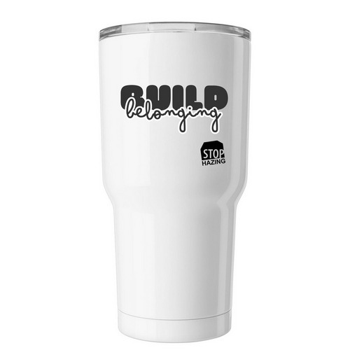 Build Belonging Tumbler, a White Insulated Tumbler