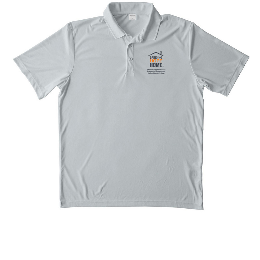 STAFF Polos - Grey/Orange Logo, a Silver Unisex Performance Polo