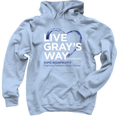 Live Gray's Way ? 14th Birthday fundraiser, a Light Blue Pullover Hoodie