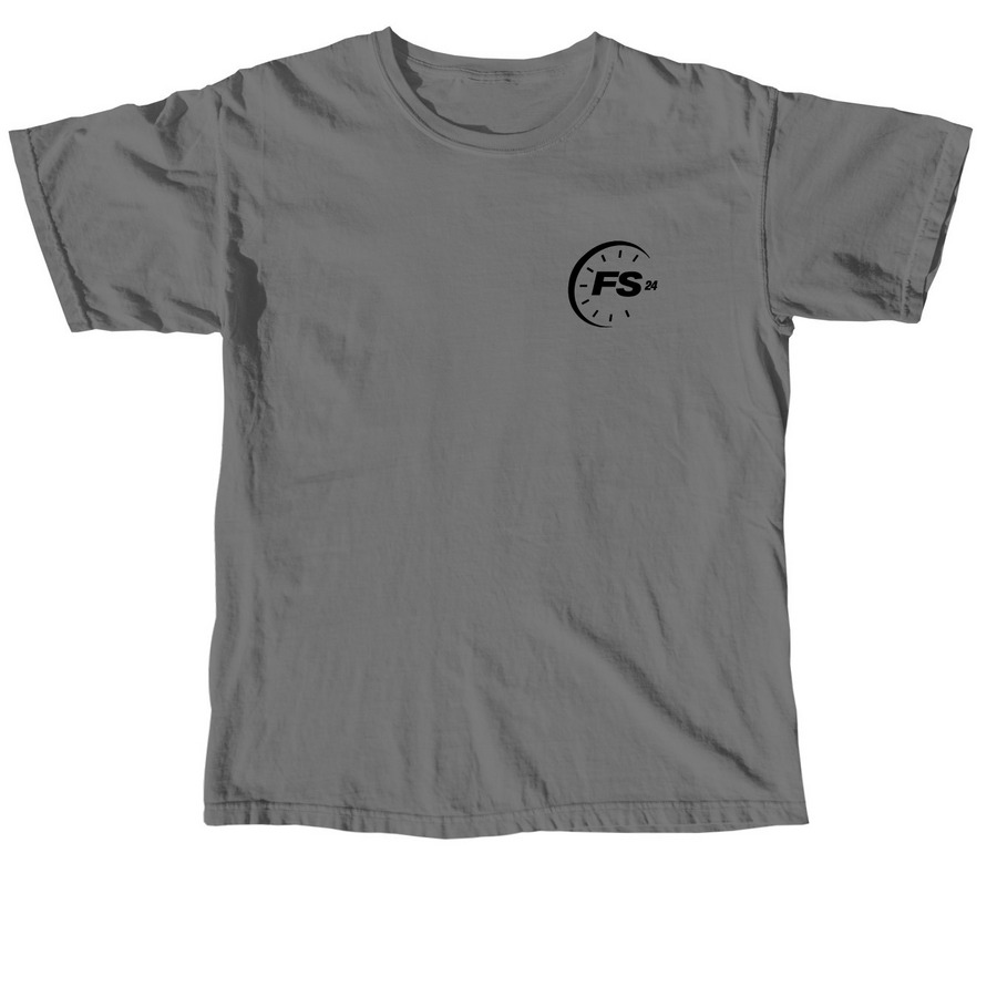 Black FS24 Logo, a Grey Comfort Colors Unisex Tee