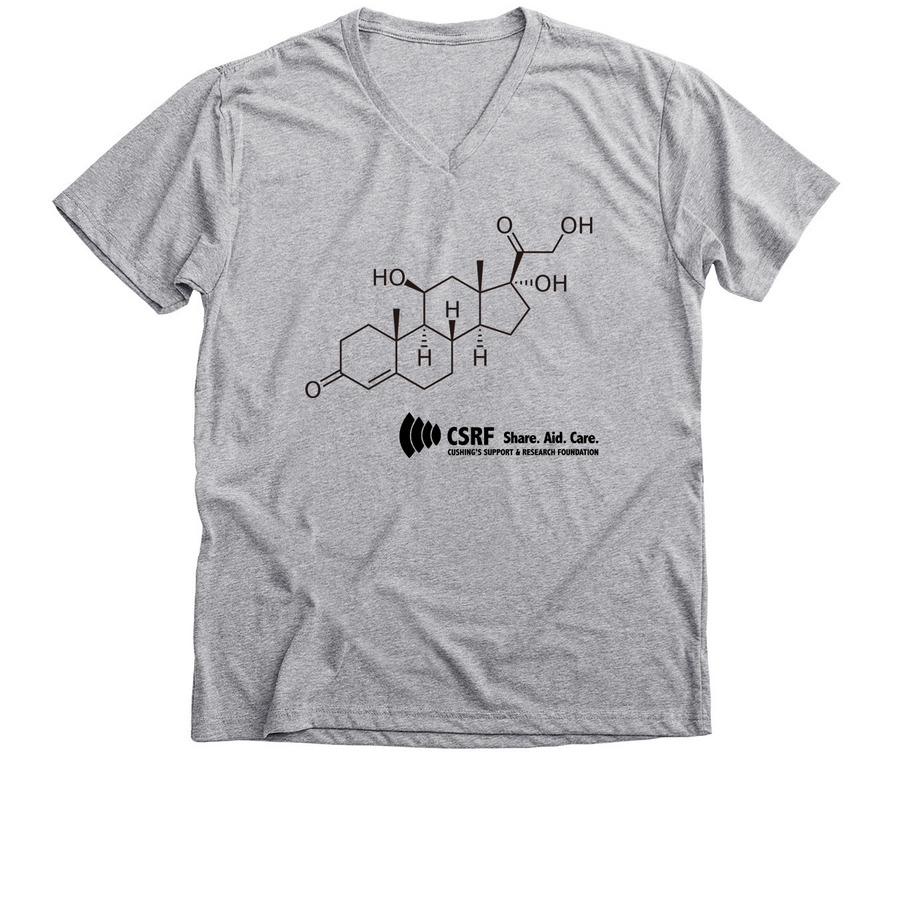 Cortisol Black Print Front, a Athletic Heather Premium V-Neck Tee