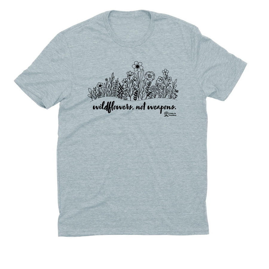 Wildflowers, Not Weapons&nbsp;? Crop Top & Tee, a I Like You Blue Allmade Eco Triblend Unisex Tee