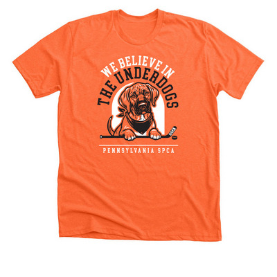 We believe in the underdogs, a Heather Orange Premium Unisex Tee