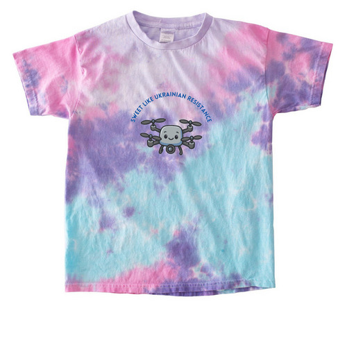 Sweet Like Ukrainian Resistance, a Cotton Candy Youth Tie Dye Tee