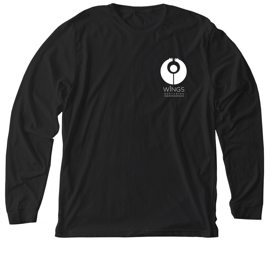 Adult (T-Shirts (S&L) & Tanks) White Logo, a Solid Black Blend Premium Long Sleeve Tee