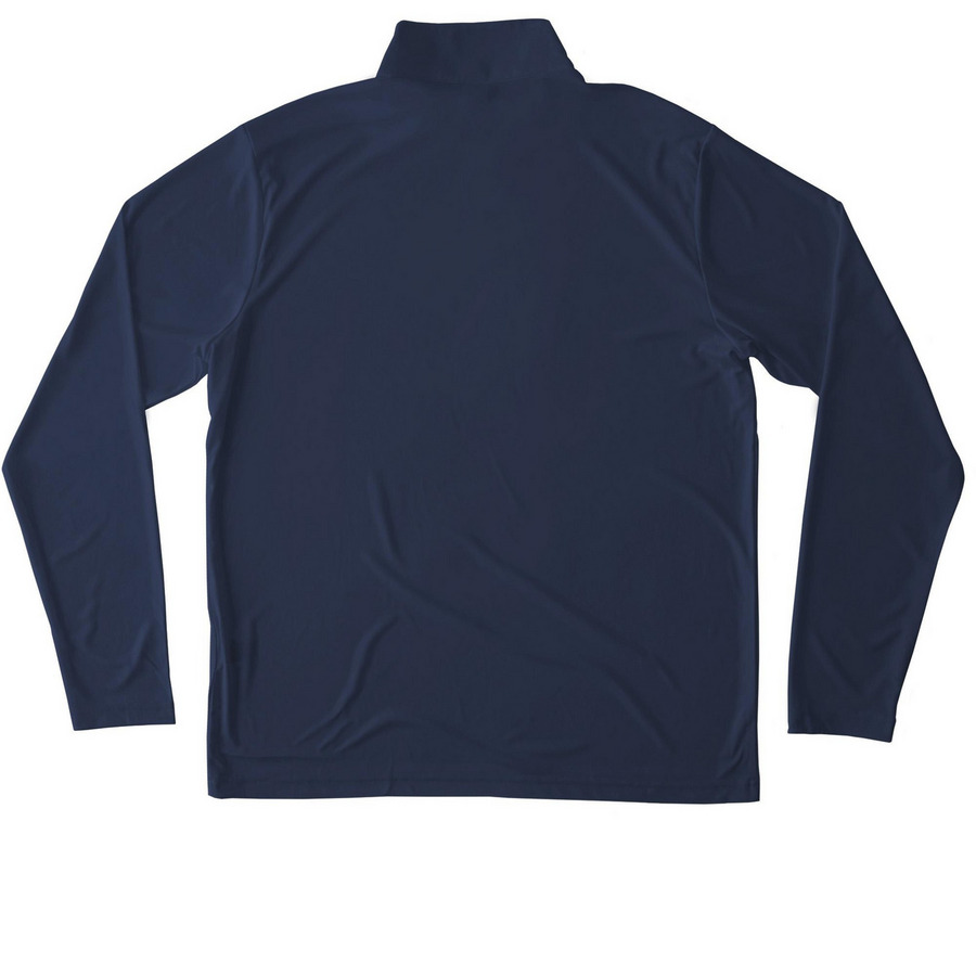 Dark Activewear Half-Zip, a True Navy Unisex Performance Quarter Zip Pullover (back-view)