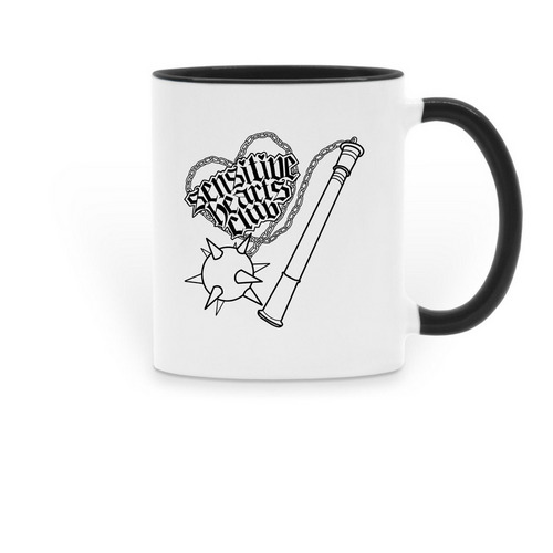 Sensitive Hearts Club Mug, a Black Two-Tone Ceramic Mug
