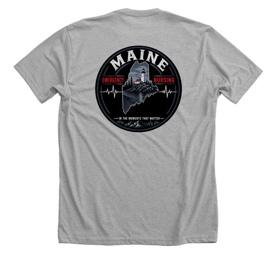 Maine Trauma Day 2026, a Athletic Heather Premium Unisex Tee (back-view)