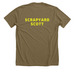 GPK-Scrapyard Scott, a Heather Olive Premium Unisex Tee (back-view)