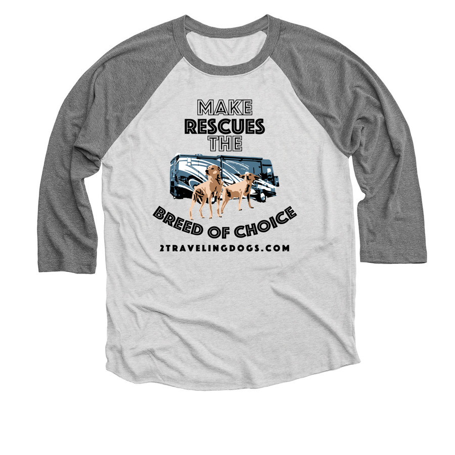 Fundraiser To Continue Our Rescue Mission&nbsp;, a Premium Heather and Heather White 3/4 Sleeve Baseball Tee