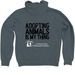 Adopting Animals Is My Thing, a Heather Slate Zip Up Hoodie (back-view)