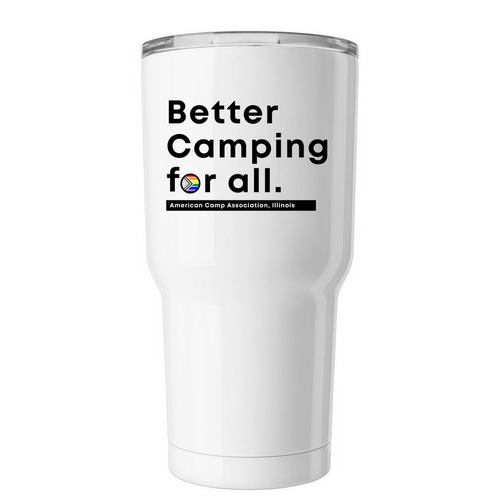 Better Camping for All Pride Tumbler, a White Insulated Tumbler