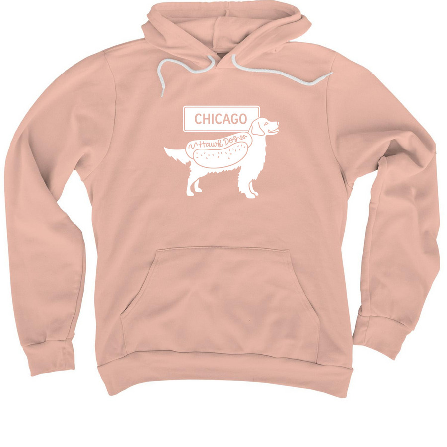 Chicago Hawk Dog, oranges, a Peach Premium Pullover Hoodie