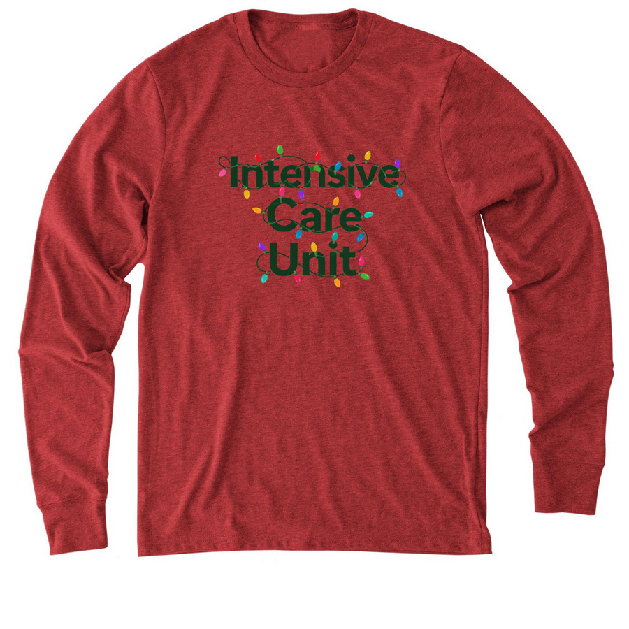 ICU Holiday Shirt, a Rise Up Red Allmade Eco Triblend Long Sleeve Tee