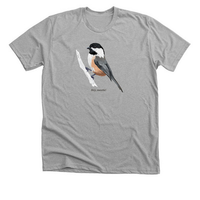 Black-capped Chickadee T-Shirt, a Athletic Heather Premium Unisex Tee