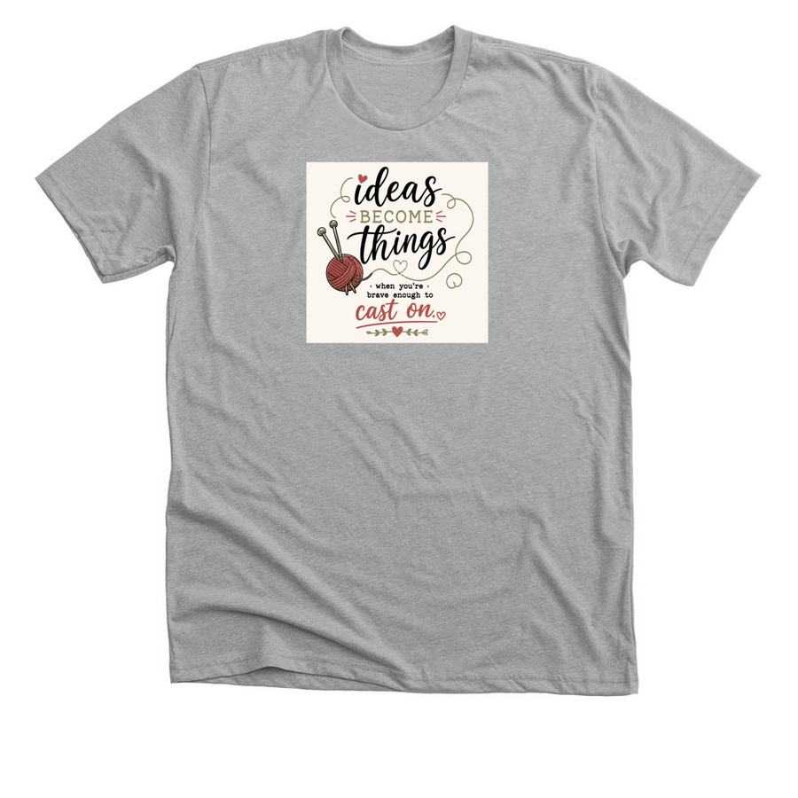 The Maker Collection- Knitting, a Athletic Heather Premium Unisex Tee