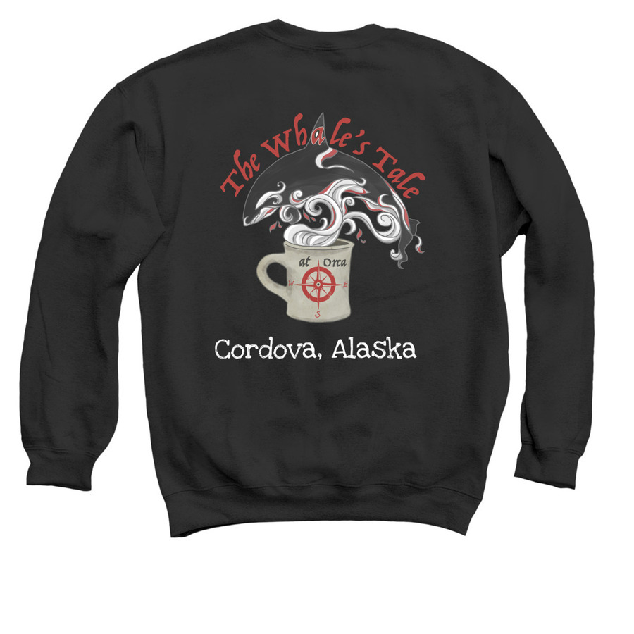 Coffee Crew, a Black Crewneck Sweatshirt (back-view)
