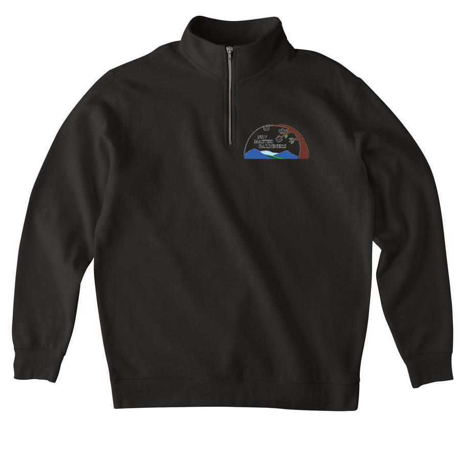 NRV Logo, a Black Midweight Quarter Zip Pullover
