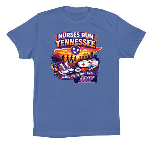 Nurses Run Tennessee: Commemorative T-Shirt, a Columbia Blue Premium Cotton Tee