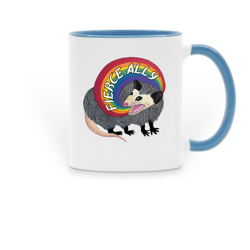 Fierce Ally Mug, a Light Blue Two-Tone Ceramic Mug