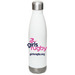 Girls Rugby Water Bottle, a White Stainless Steel Water Bottle