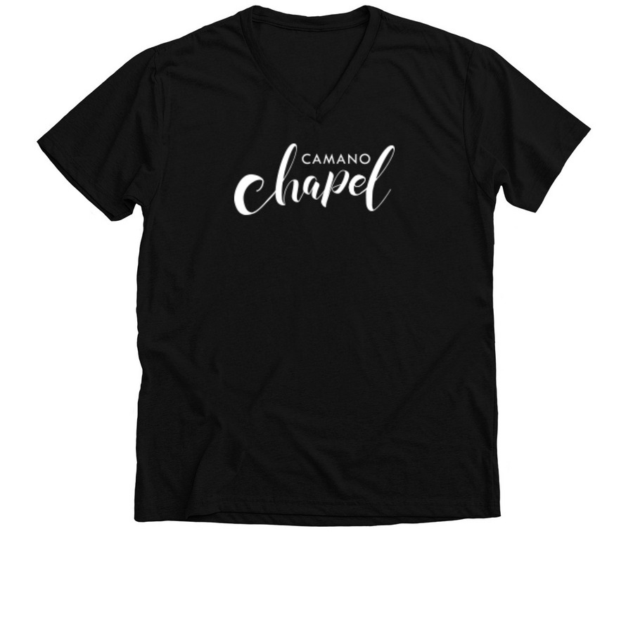 Camano Chapel V Neck, a Solid Black Blend Premium V-Neck Tee