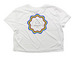 Yoga & Yap: Pride Edition, a White Women?s Flowy Cropped Tee (back-view)