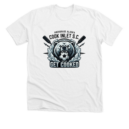 Get Cooked, a Solid White Blend Premium Unisex Tee