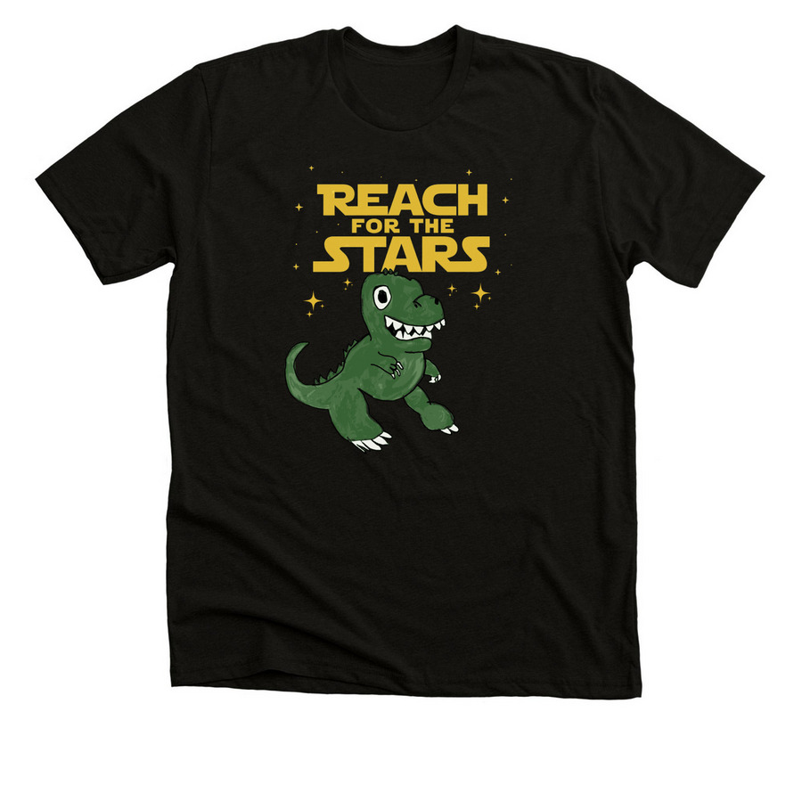 Reach for the stars Rex!&nbsp;, a Solid Black Blend Premium Unisex Tee