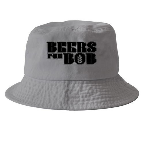 Hats for Bob - Black Logo, a Grey Printed Bucket Hat