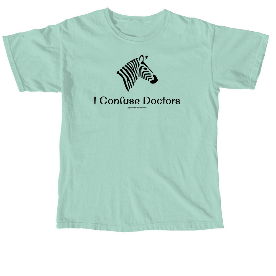 I Confuse Doctors, a Chalky Mint Comfort Colors Unisex Tee