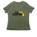 People Over Politics V-Neck Tee, a Military Green Women's Relaxed V-Neck Tee