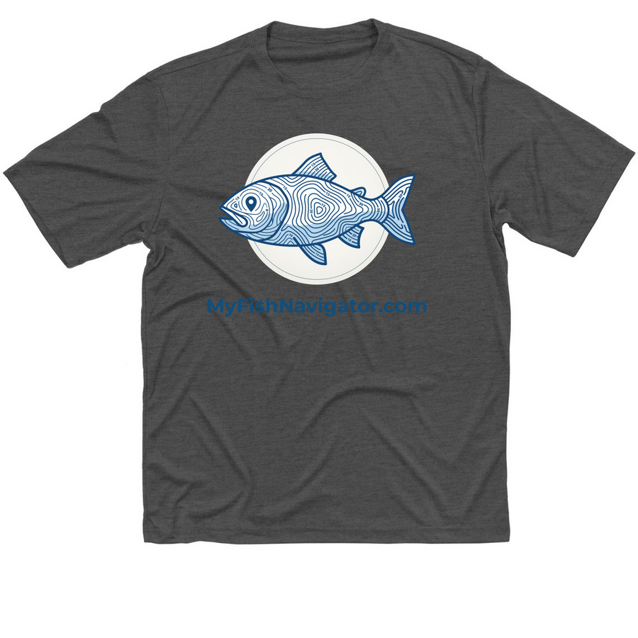 MyFishNavigator, a Iron Grey Heather Classic Performance Tee