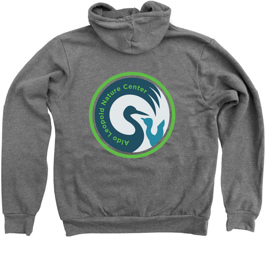 ALNC Crane Design - Zip Up, a Deep Heather Zip Up Hoodie (back-view)