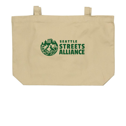 Seattle Streets Alliance Tote Bags, a Oyster Large Organic Cotton Tote Bag