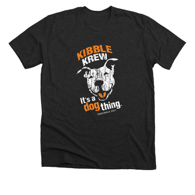 PAWSwalk Kibble Krew, a Dark Grey Heather Premium Unisex Tee